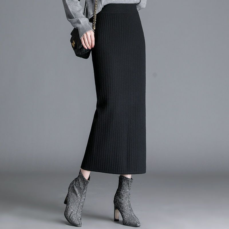 Knitted Straight Thickening Skirts For Women