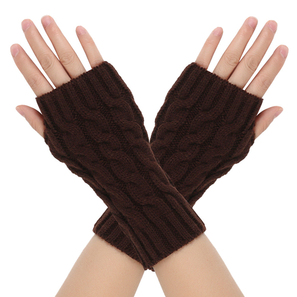 Warm Wool Open Finger winter gloves for women