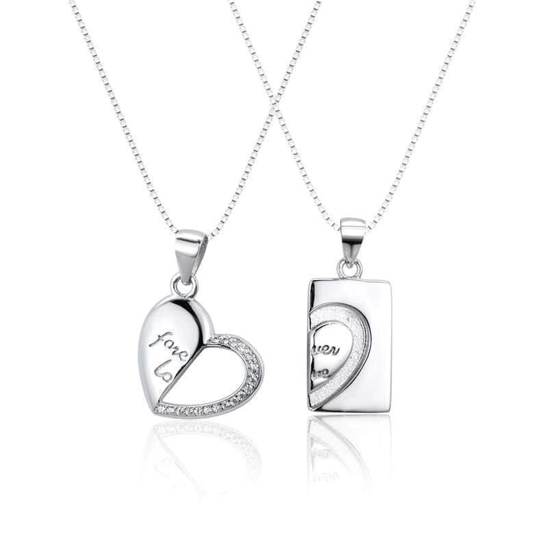 Silver Necklace Qixi Couple Love Buckle