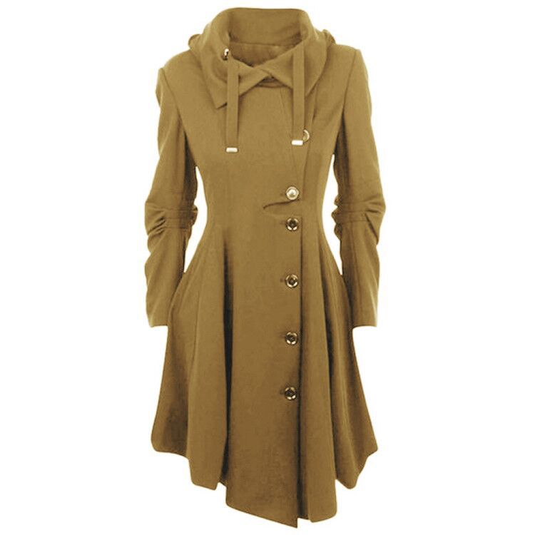 Slim Double Breasted Long Trench Coat for girls