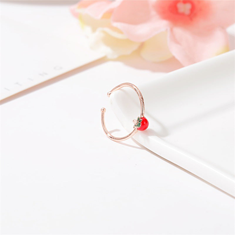 Strawberry Simple Sweet Mori Knuckle Ring