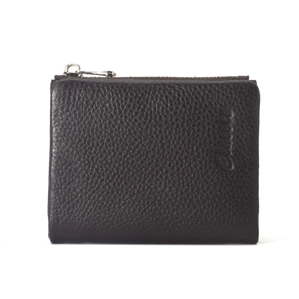 Leather Wallet Lychee Pattern Women's Short