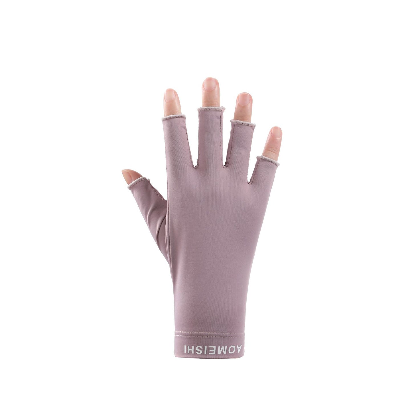 Fashionable Simple Sunscreen Ice Silk Gloves for girls