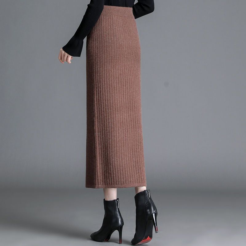 Knitted Straight Thickening Skirts For Women