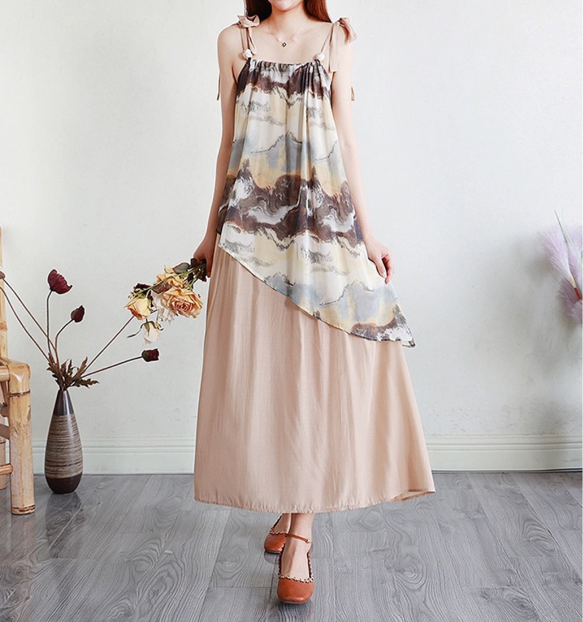 Embroidered Sweet Gentle Sling Dress For Women