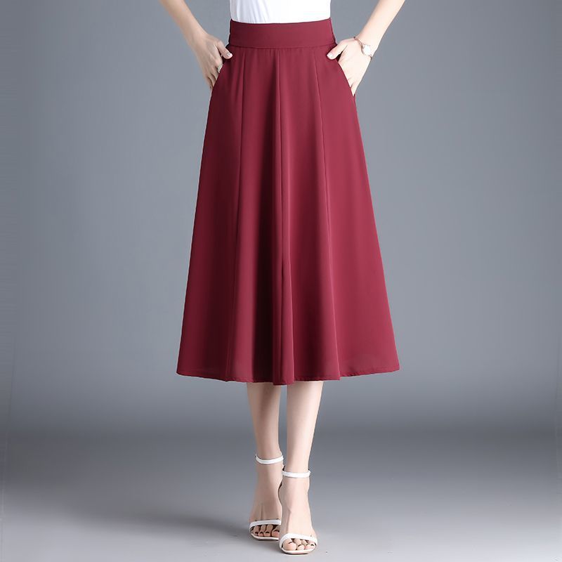 Thin Ice Silk Draping A-Line Small Umbrella Skirt For Women