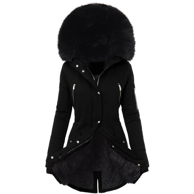 Fur Collar Mid-length trench coat for women