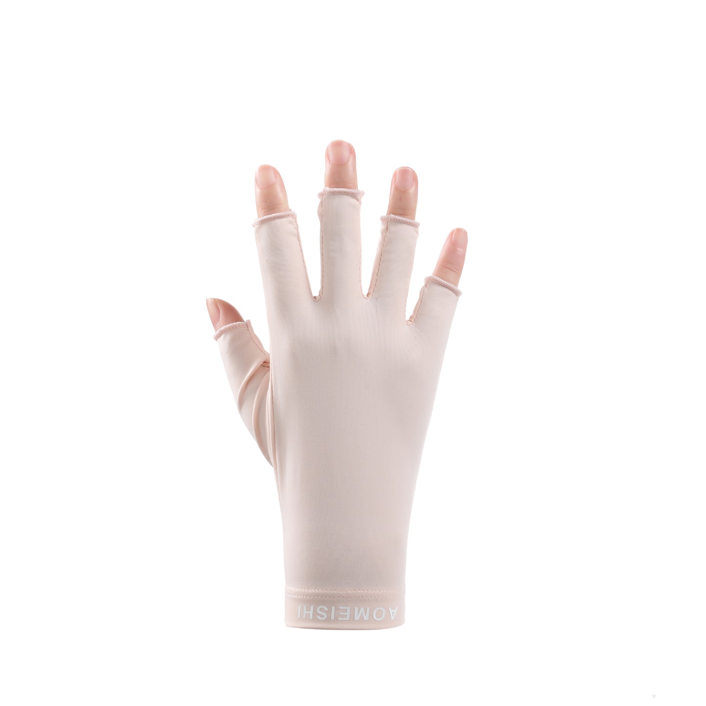 Fashionable Simple Sunscreen Ice Silk Gloves for girls