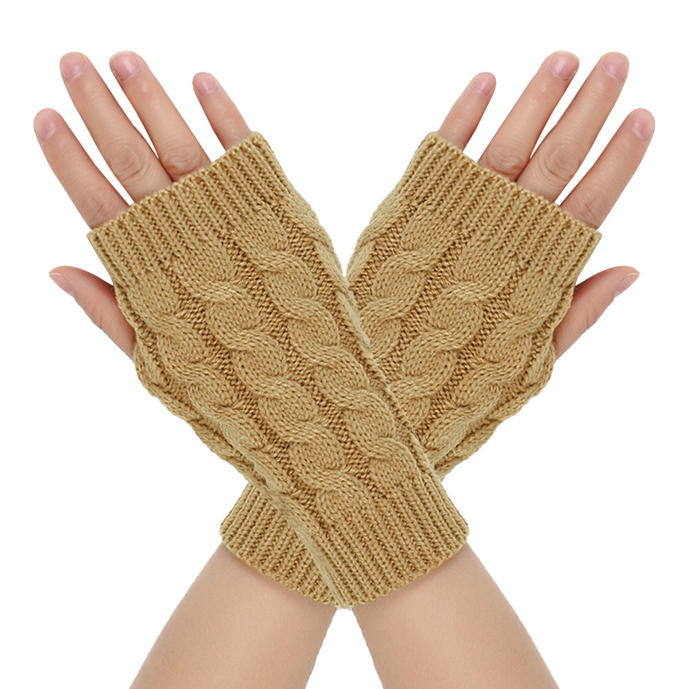 Warm Wool Open Finger winter gloves for women