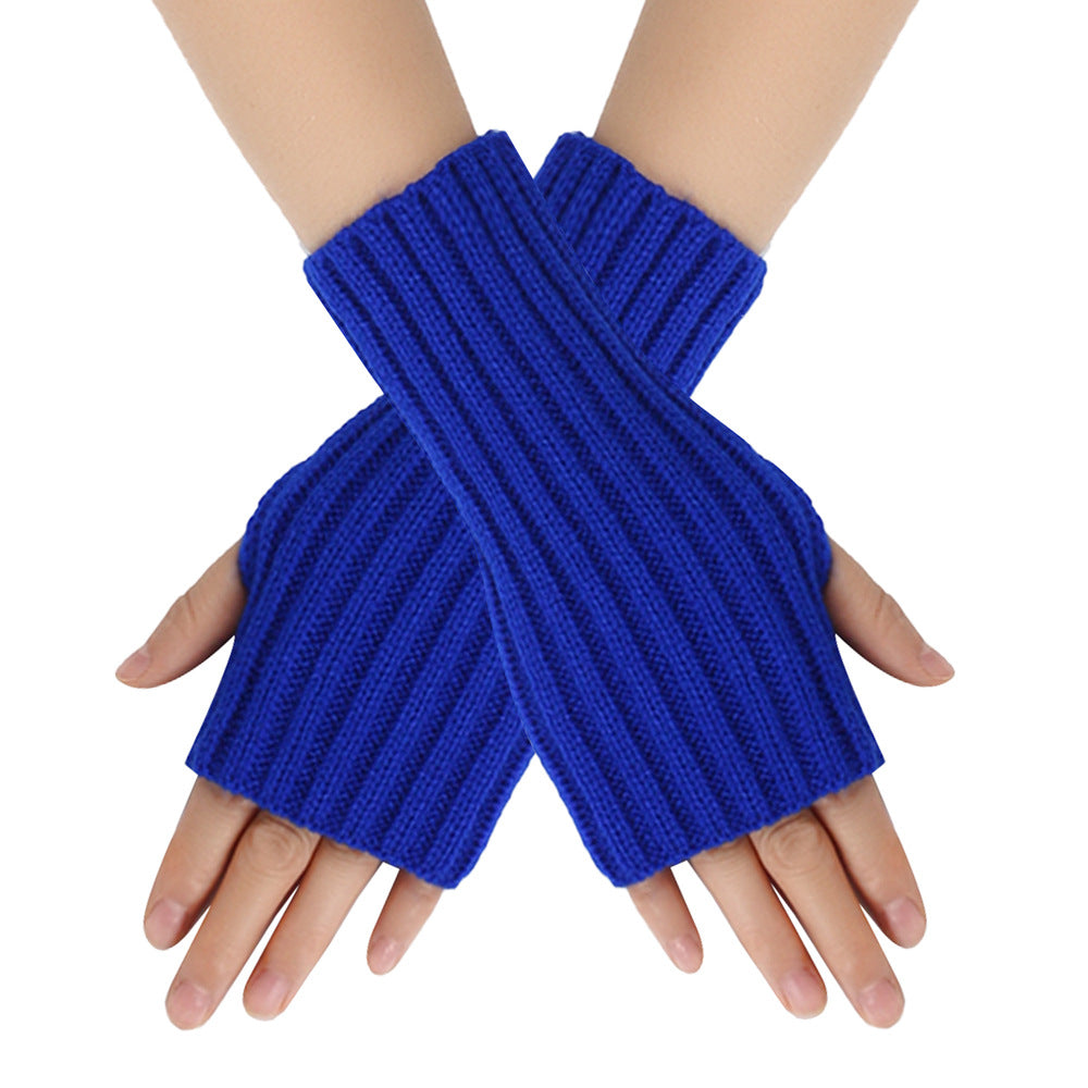 Knitting Wool and Straight Arm Knitted Warm gloves for women