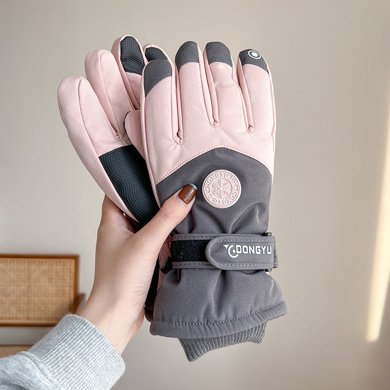 Skiing Leather  and  Warm gloves for women