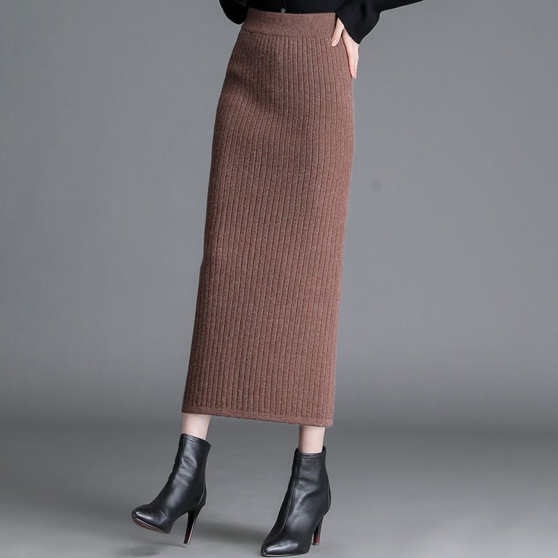 Knitted Straight Thickening Skirts For Women