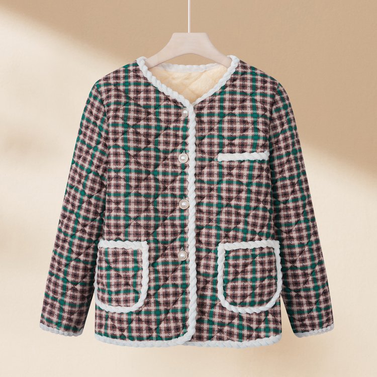 Fleece-lined Classic Style Cotton Coat Autumn And Winter for women