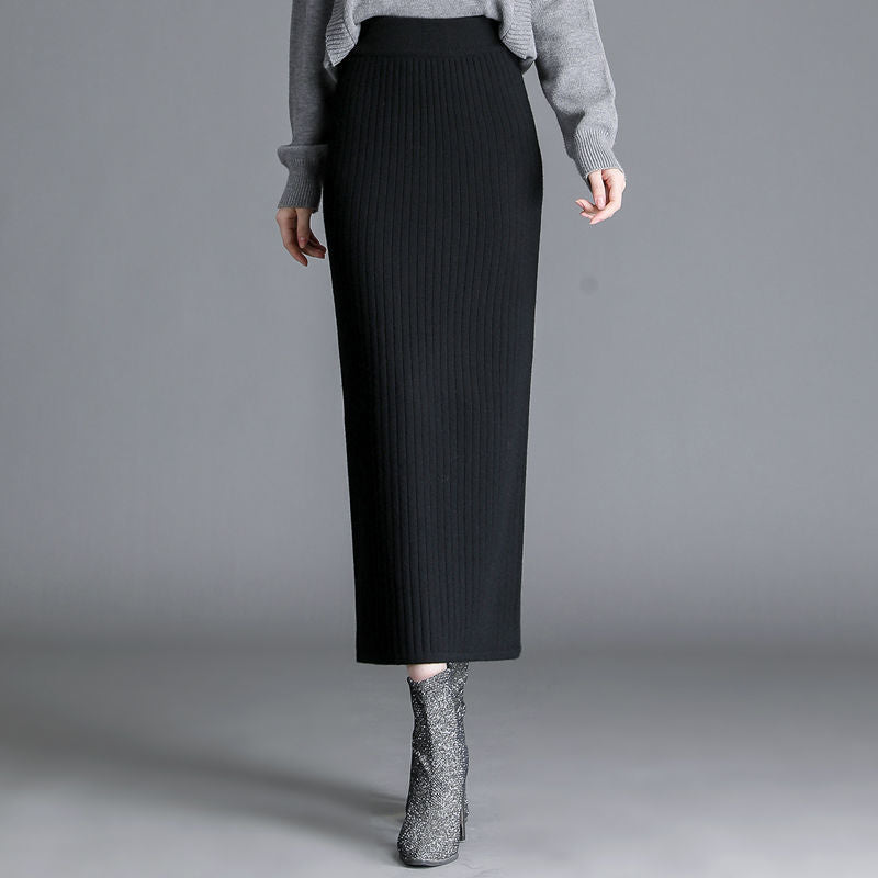 Knitted Straight Thickening Skirts For Women