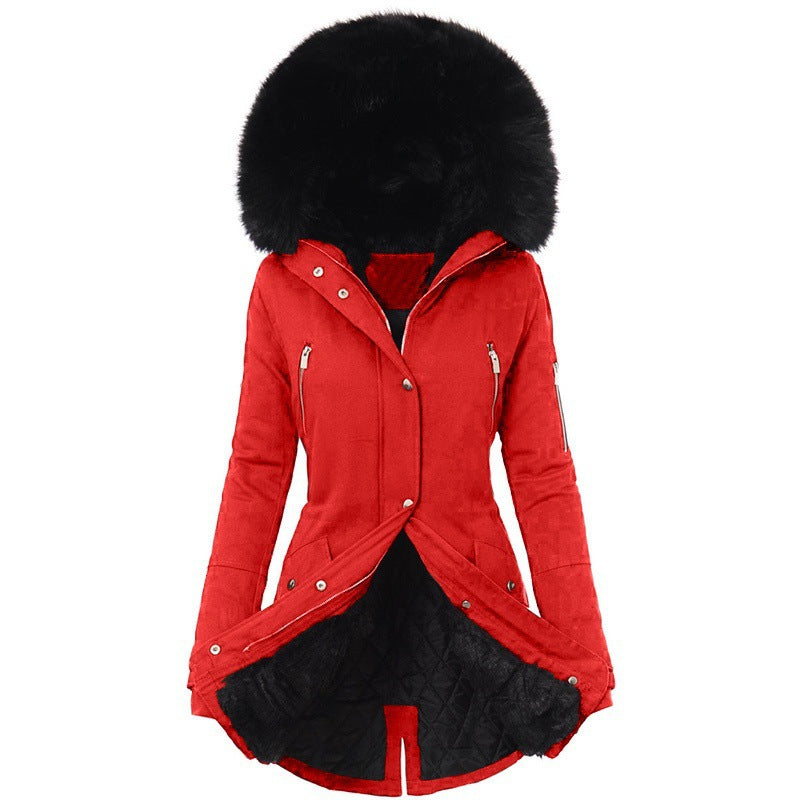 Fur Collar Mid-length trench coat for women