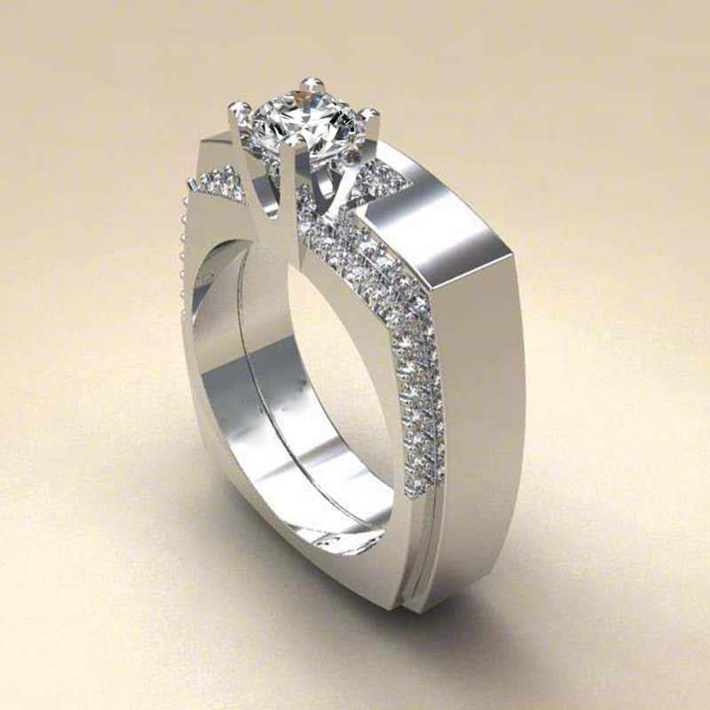 Fashion Inlaid Zirconium Ring for women