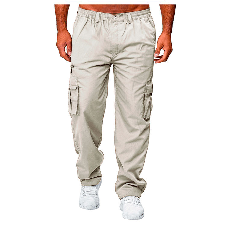 Casual Multi-pocket Loose Straight Cargo Pant For Men