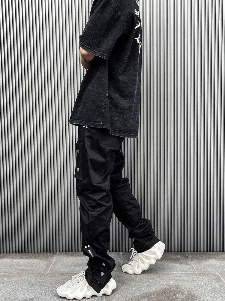 Breasted Slit Drawstring Cargo Pant For Men