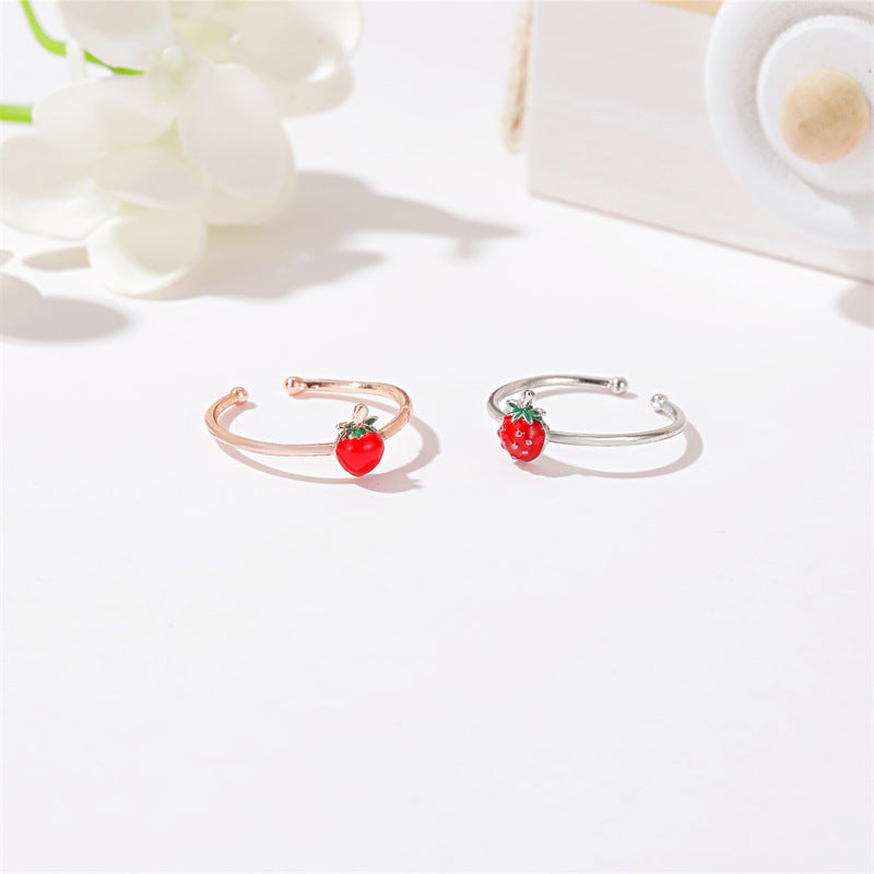 Strawberry Simple Sweet Mori Knuckle Ring