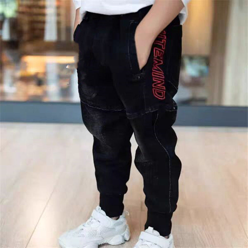 Kids Black Jeans Single Pants Spring And Autumn  Pants for boys