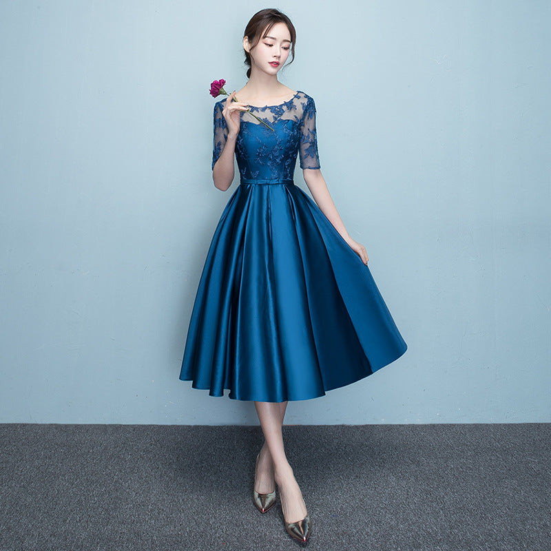 Western Style Summer Banquet Mid-length Annual Party Evening Dress for girls