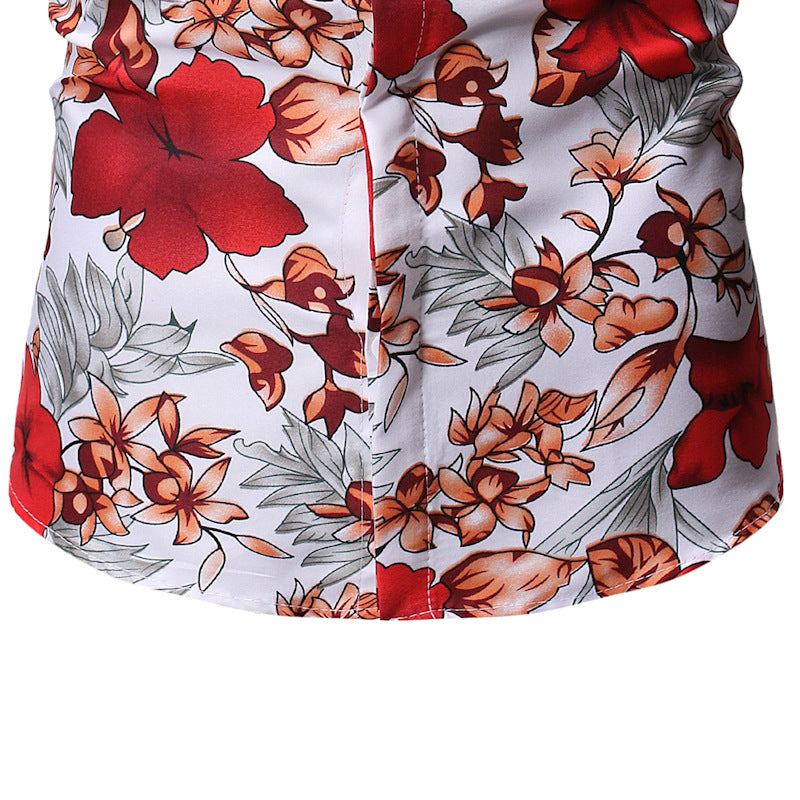 Men's Casual Short Sleeve Flower Shirts Men's Clothing