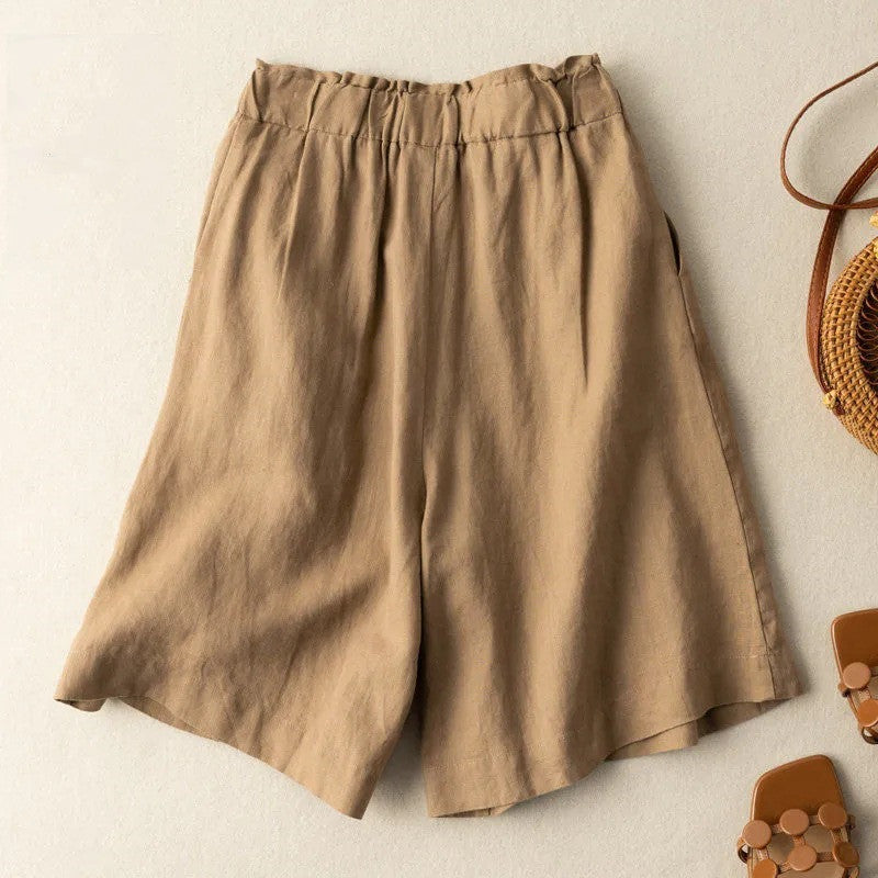 Fashion Personality Cotton Linen Thin Shorts For Women