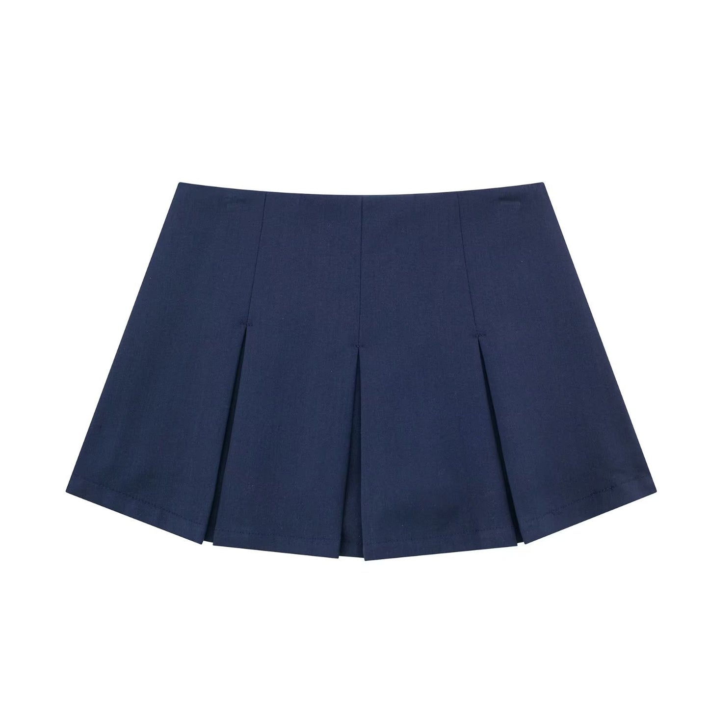 High Waist Wide Pleated Solid Color Skirts For Women