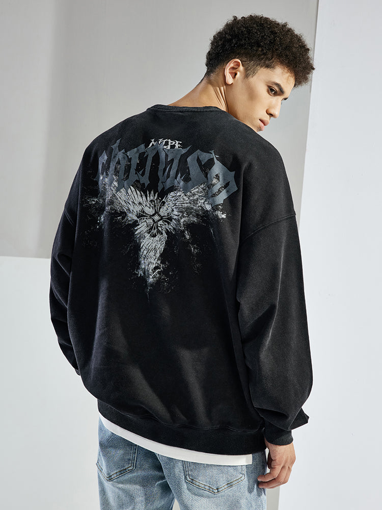 Cross Creative Printing Crew Neck Sweater For Men