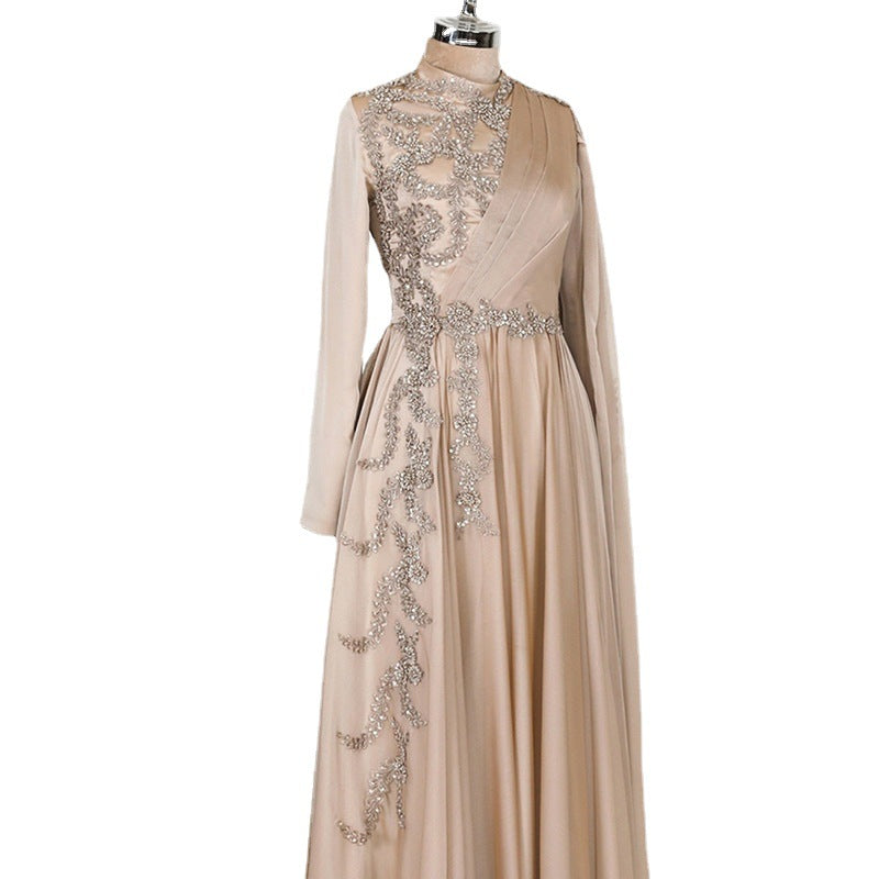 Champagne Muslim  Formal Evening Dress for women