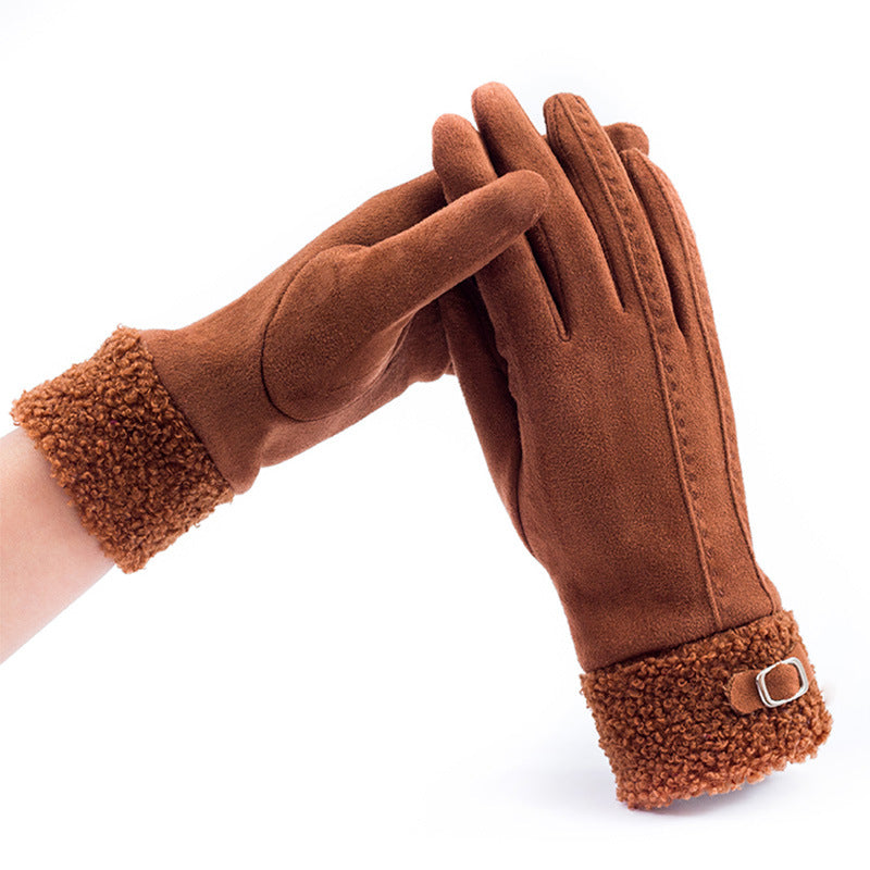 Warm Winter Touch Screen Riding Plus Velvet Thickening gloves for women