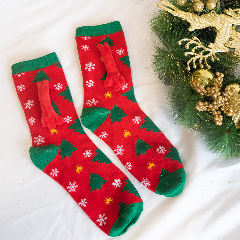 Fashion Simple Magnetic Christmas Socks For Men And Women