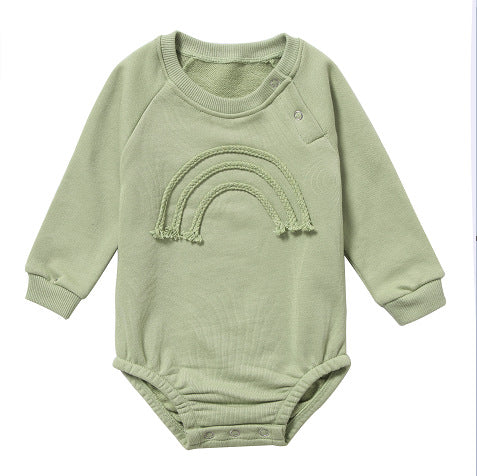 Spring And Autumn Long Sleeve Waffle Romper for baby