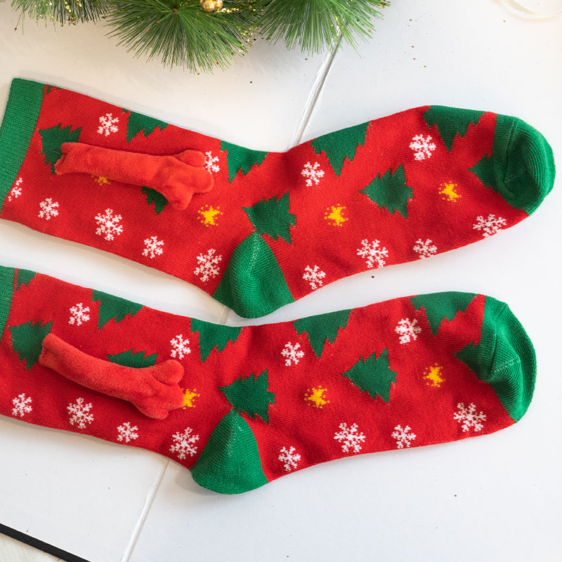 Fashion Simple Magnetic Christmas Socks For Men And Women