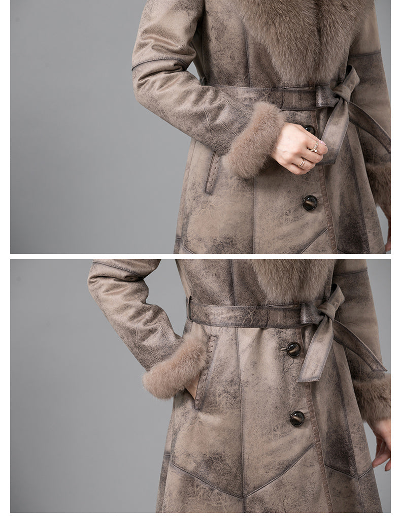 Real Thickened fur coat for women