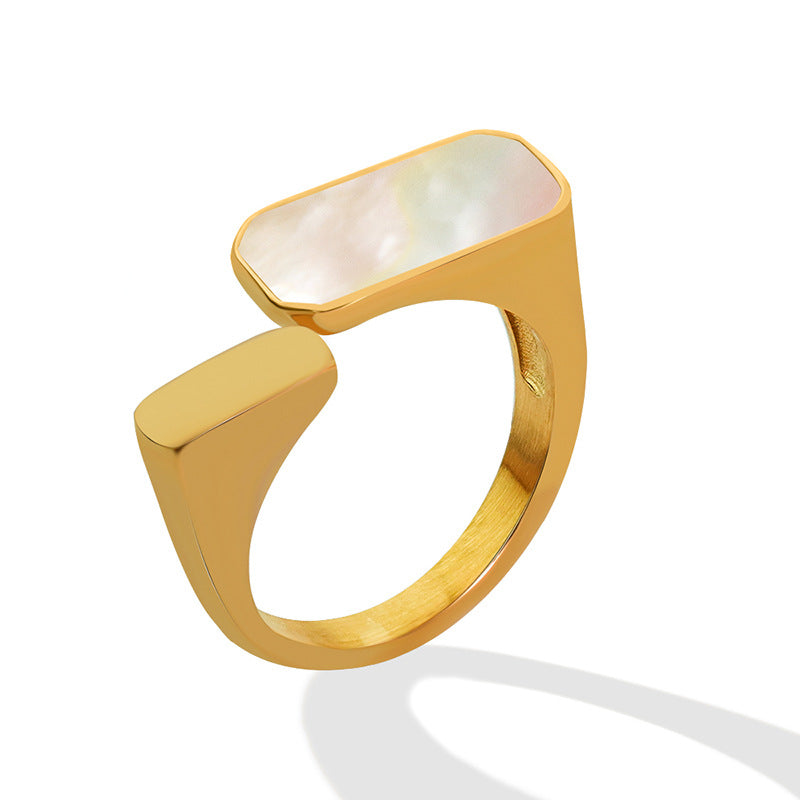 Ins Style Retro Modern White Sea Shell Ring