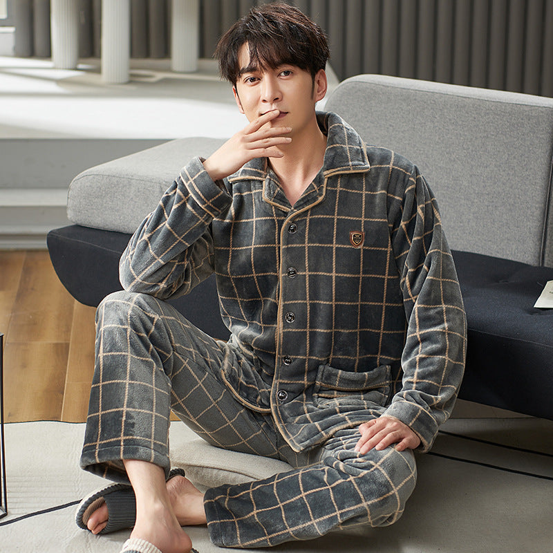 Flannel Pajamas Suits For Men