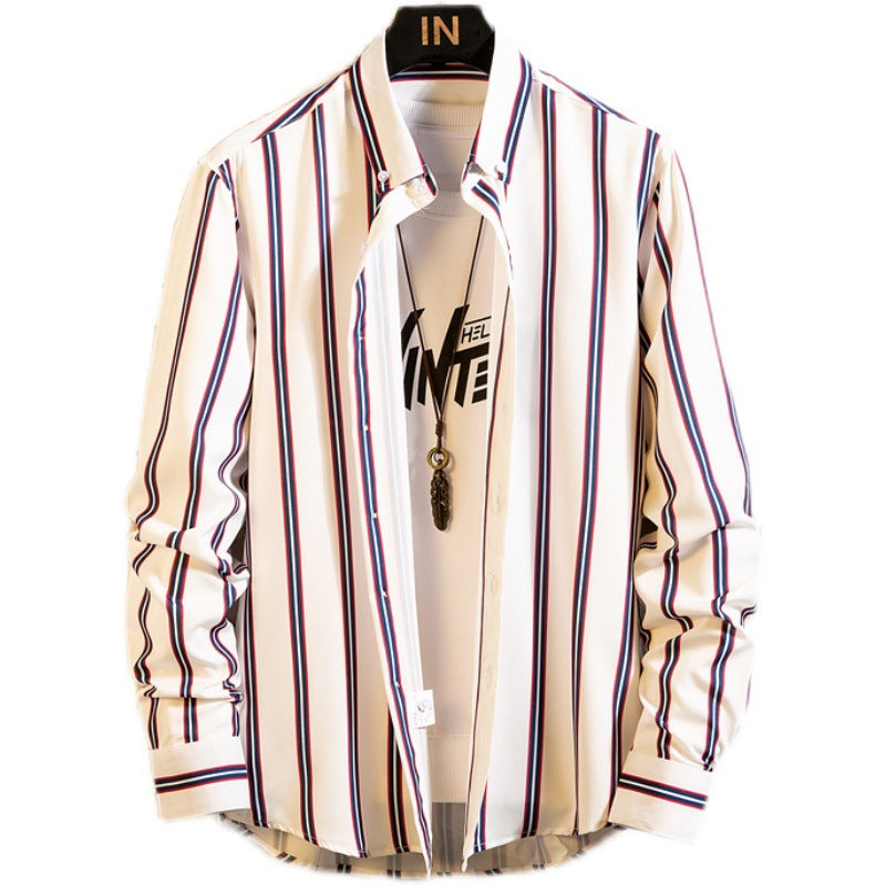 Men's Casual Striped Fashion Shirts Shirts Teens