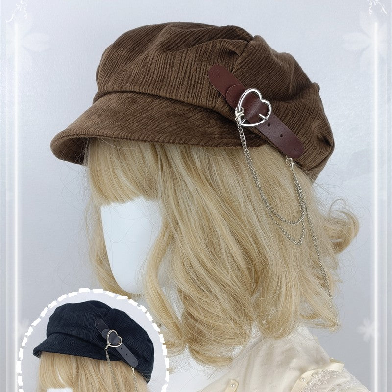 Original Handmade Duck Tongue Cap In Coffee Color for girls