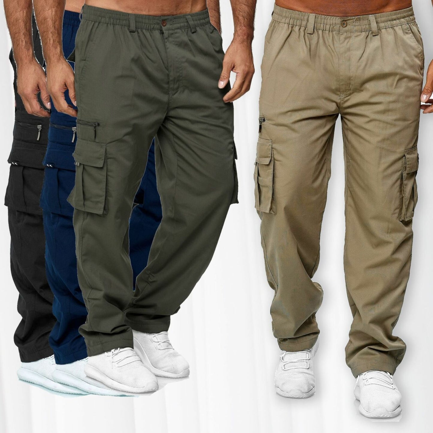 Casual Multi-pocket Loose Straight Cargo Pant For Men