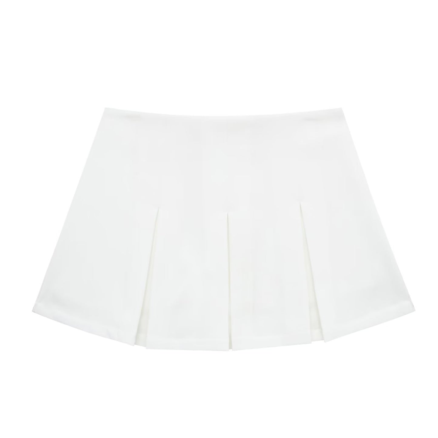 High Waist Wide Pleated Solid Color Skirts For Women