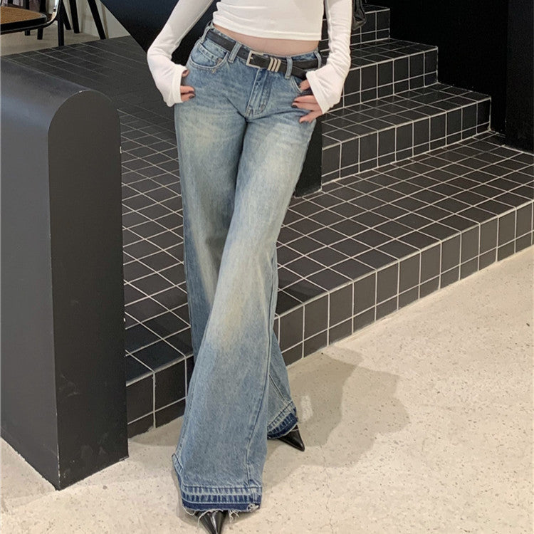 American Retro Low Waist Loose Jeans For Women