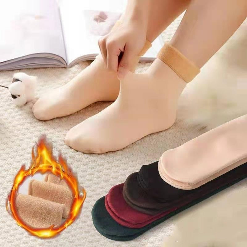 Thickened Velvet Cold Protection Warm Self-heating Snow Socks Men And Women Room Socks Tube Socks