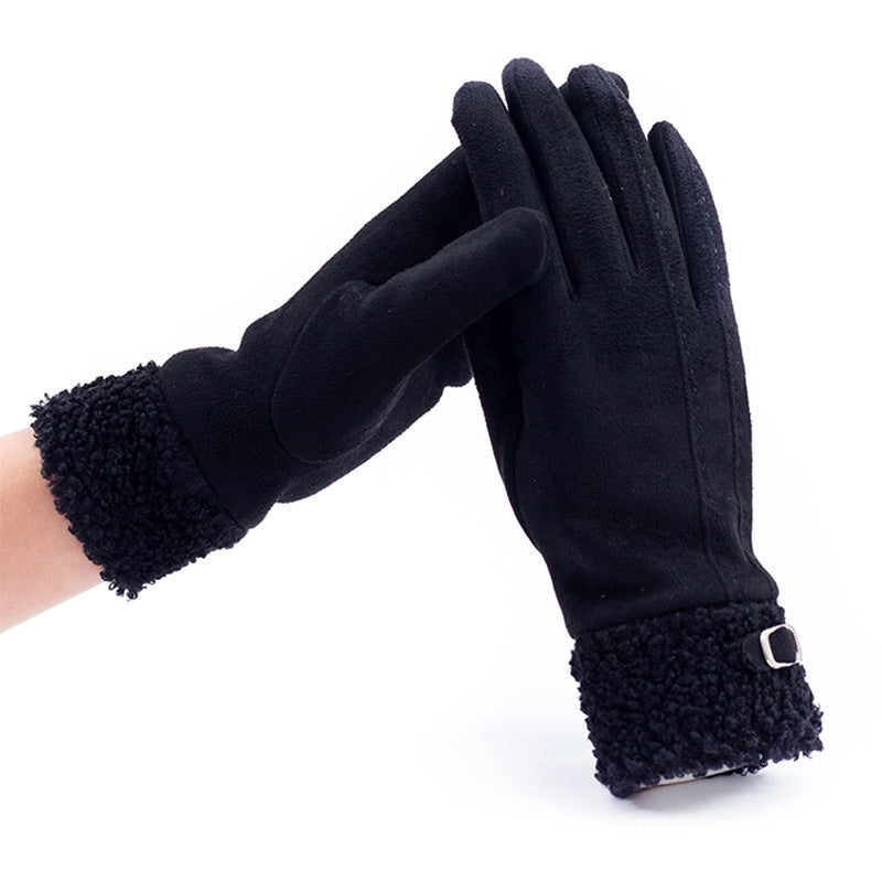 Warm Winter Touch Screen Riding Plus Velvet Thickening gloves for women