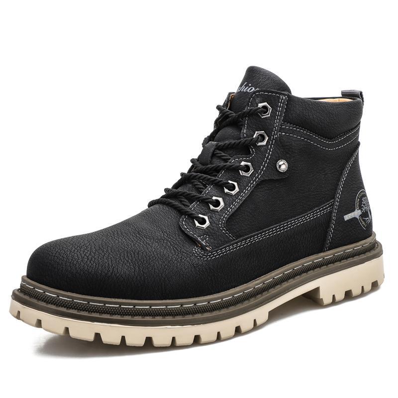 Casual High Top Leather Tooling Shoes for Men