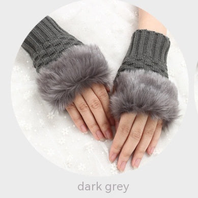 Thermal Women's Half Finger Polyester Gloves for girls