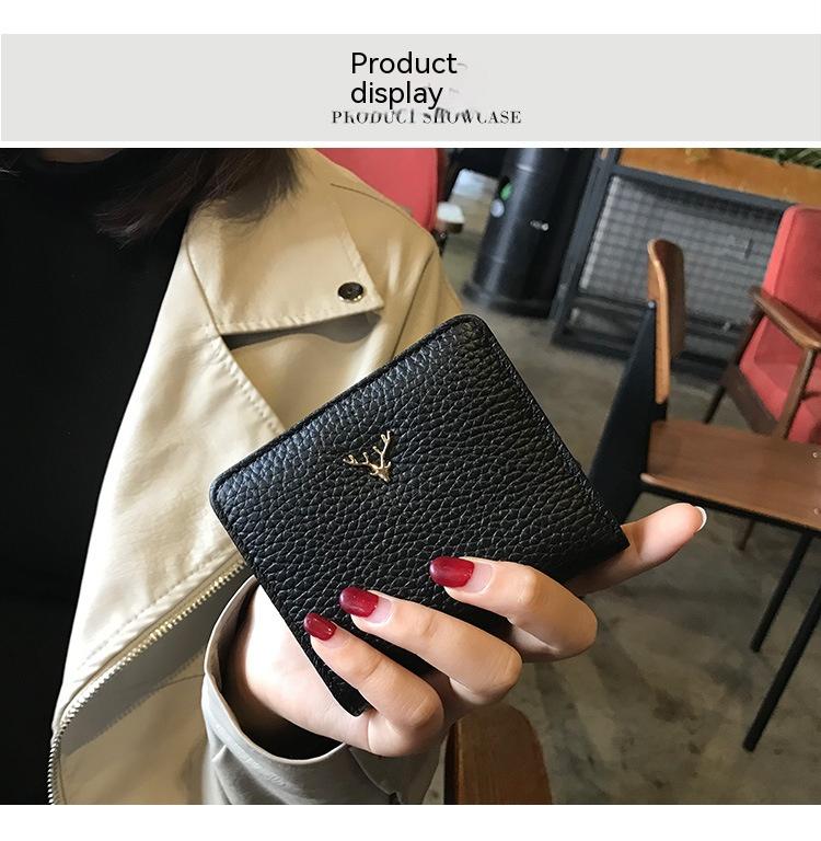 Leather Small Folding Women's Short Ultra-thin Mini Coin Purse Korean Fashion Wallet