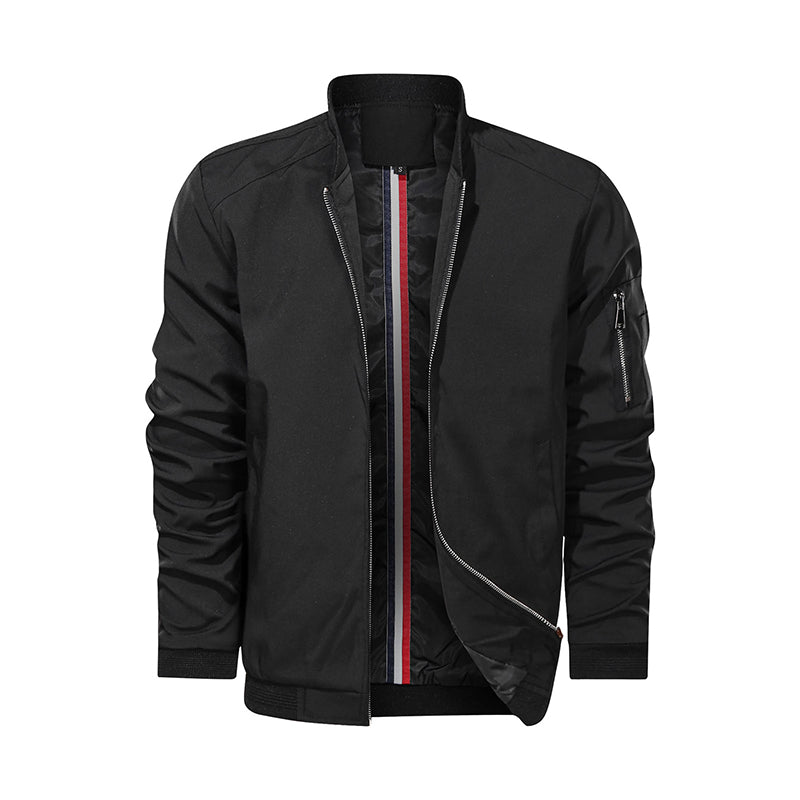 Polyester Bomber Zipper Jacket For Men