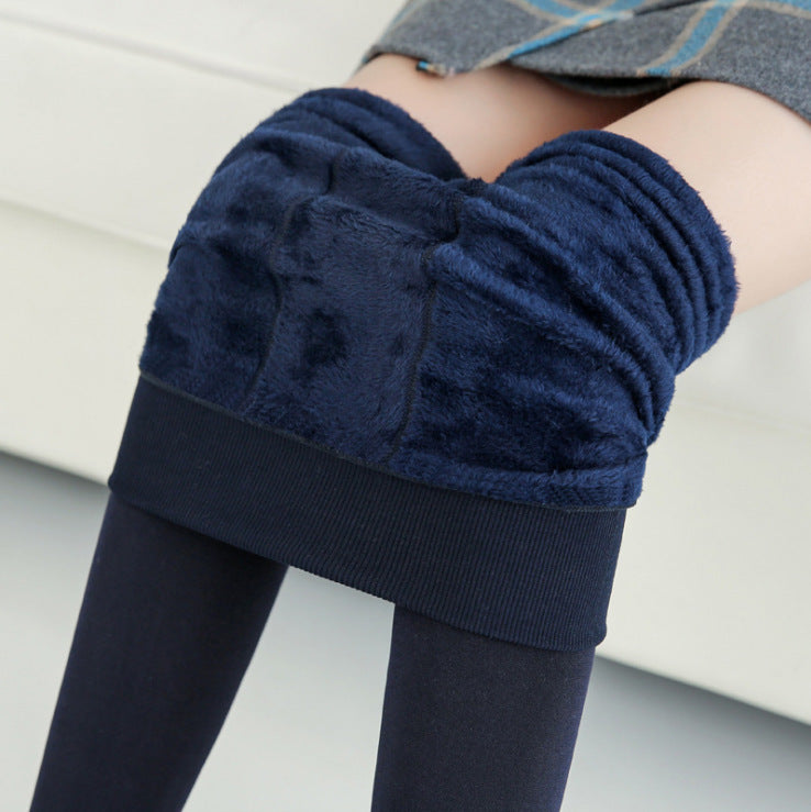 Plus Velvet Thickened Pearl Leggings For Women