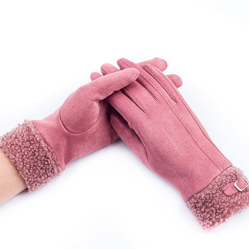 Warm Winter Touch Screen Riding Plus Velvet Thickening gloves for women